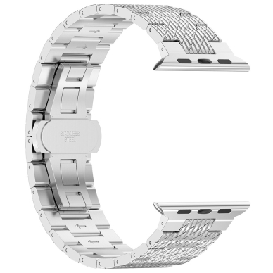 [Užsakomoji prekė] Apyrankė laikrodžiui Apple Watch 1/2/3/4/5/6/7/8/9/SE/SE 2 (38/40/41mm) - Techsuit Watchband (W052) - sidabrinis 3