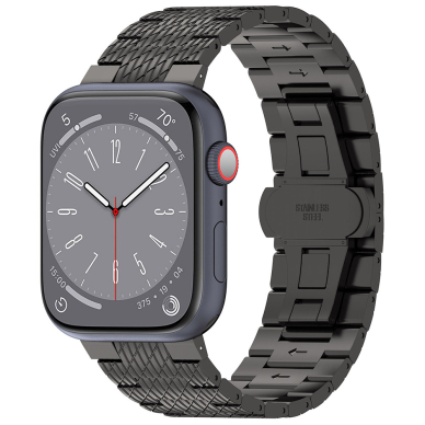 [Užsakomoji prekė] Apyrankė laikrodžiui Apple Watch 1/2/3/4/5/6/7/8/9/SE/SE 2/Ultra/Ultra 2 (42/44/45/49mm) - Techsuit Watchband (W052) - Juodas 1