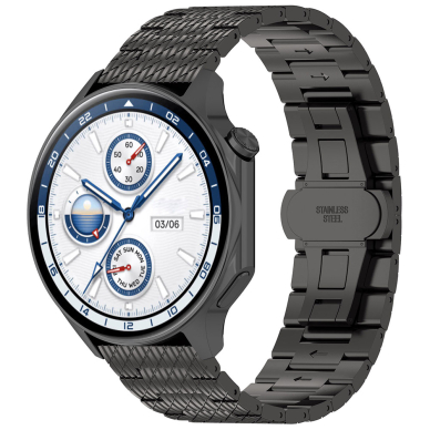 [Užsakomoji prekė] Apyrankė laikrodžiui Samsung Galaxy Watch 4/5/Active 2, Huawei Watch GT 3 (42mm)/GT 3 Pro (43mm) - Techsuit Watchband (W052) - Juodas 1