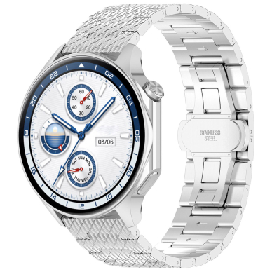 [Užsakomoji prekė] Apyrankė laikrodžiui Samsung Galaxy Watch 4/5/Active 2, Huawei Watch GT 3 (42mm)/GT 3 Pro (43mm) - Techsuit Watchband (W052) - sidabrinis 1