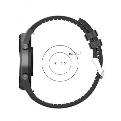 [Užsakomoji prekė] Apyrankė skirta Samsung Galaxy Watch (46mm) / Gear S3, Huawei Watch GT / GT 2 / GT 2e / GT 2 Pro / GT 3 (46 mm) - Techsuit Watchband 22mm (W007) - Juodas 2