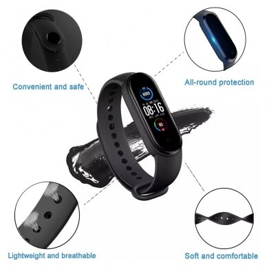 [Užsakomoji prekė] Apyrankė skirta Xiaomi Mi Band 5 / 5 NFC / 6 / 6 NFC / Amazfit Band 5 - Techsuit Watchband (W013) - Tamsiai Žalias 3