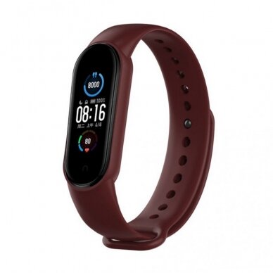 [Užsakomoji prekė] Apyrankė skirta Xiaomi Mi Band 5 / 5 NFC / 6 / 6 NFC / Amazfit Band 5 - Techsuit Watchband (W013) - Tamsiai Raudonas