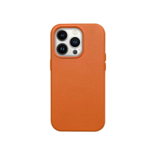 Dėklas Mag Leather Case Apple iPhone 15 Pro oranžinis