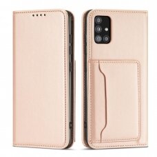 Dėklas Magnet Card Case Samsung Galaxy A13 5G Rožinis