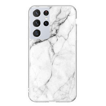 Dėklas Wozinsky Marble TPU Samsung Galaxy S21 Ultra 5G baltas