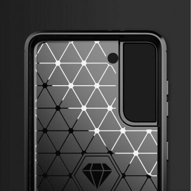 Dėklas Carbon Case Flexible Cover TPU Samsung Galaxy S21+ 5G (S21 Plus 5G) mėlynas 2