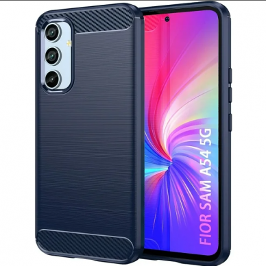 Dėklas Carbon Case Samsung Galaxy A54 5G Mėlynas