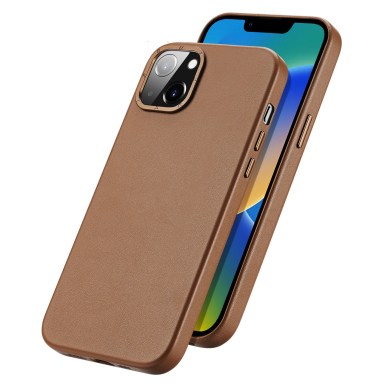 Dėklas Dux Ducis Grit Leather Case for iPhone 14 Rudas 1