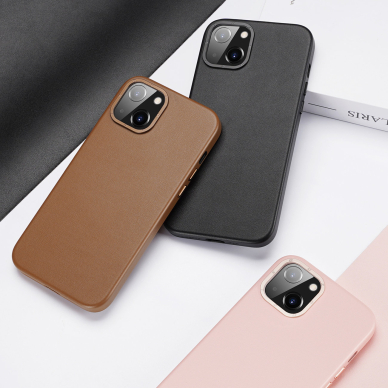 Dėklas Dux Ducis Grit Leather Case for iPhone 14 Rudas 7