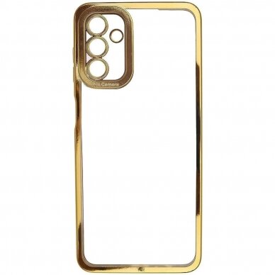 Dėklas Fashion Case Samsung Galaxy A13 5G Baltas, auksiniais kraštais