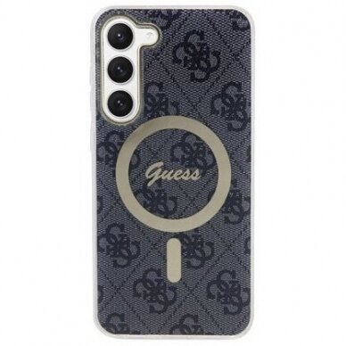 Dėklas Guess GUHMS23SH4STK S23 S911 Juodas/Juodas hardcase 4G MagSafe 1