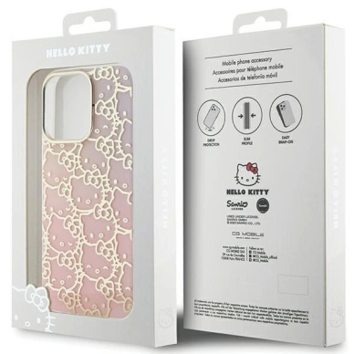 Dėklas Hello Kitty IML Gradient Electrop Crowded Kitty Head iPhone 14 Pro Max - rožinis 7