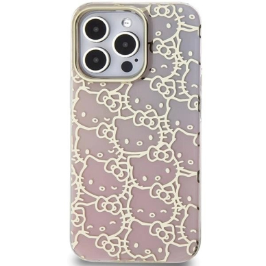 Dėklas Hello Kitty IML Gradient Electrop Crowded Kitty Head iPhone 15 Pro Max - rožinis 2