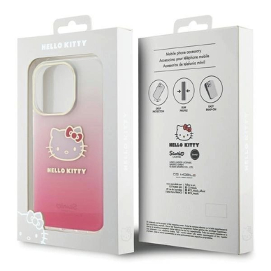 Dėklas Hello Kitty IML Gradient Electrop Kitty Head iPhone 14 Pro Max - rožinis 7