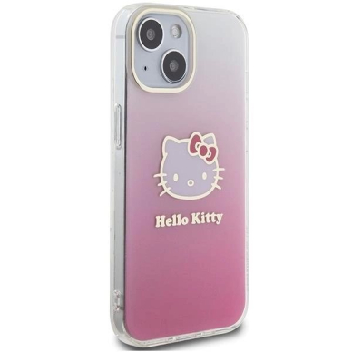 Dėklas Hello Kitty IML Gradient Electrop Kitty Head iPhone 15 - rožinis 3