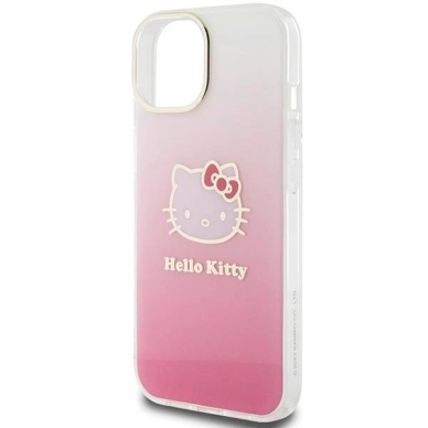 Dėklas Hello Kitty IML Gradient Electrop Kitty Head iPhone 15 - rožinis 5