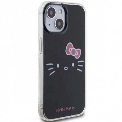 Dėklas Hello Kitty IML Kitty Face iPhone 15 - Juodas 3