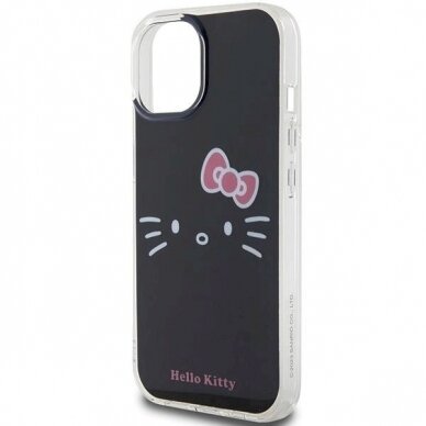 Dėklas Hello Kitty IML Kitty Face iPhone 15 - Juodas 5