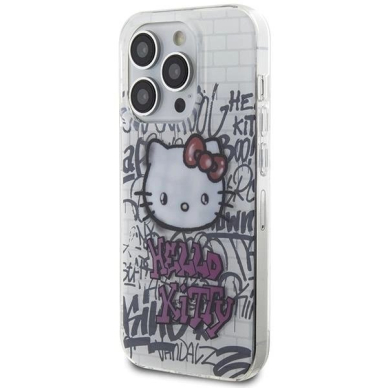 Dėklas Hello Kitty IML Kitty On Bricks Graffiti iPhone 14 Pro Max - Baltas 1