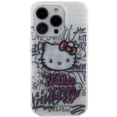 Dėklas Hello Kitty IML Kitty On Bricks Graffiti iPhone 15 Pro Max - Baltas 2