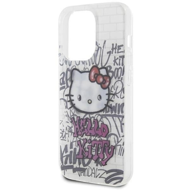 Dėklas Hello Kitty IML Kitty On Bricks Graffiti iPhone 15 Pro Max - Baltas 5