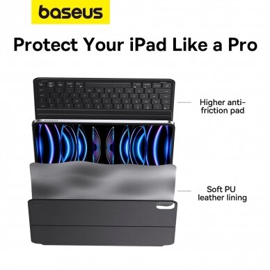 Dėklas klaviatūra Baseus Brilliance Series keyboard iPad Pro 12.9'' (2022/2021/2020/2019) + USB-C cable - Juodas 16