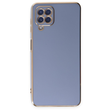 Dėklas Lighting Color Case for Samsung Galaxy A12 5G Mėlynas, auksiniais kraštais