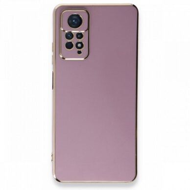 Dėklas Lighting Color Case for Xiaomi Redmi Note 11 Violetinis, auksiniais kraštais