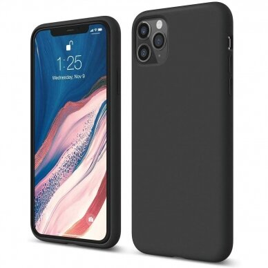 Dėklas Liquid Silicone 1.5mm Apple iPhone 11 juodas