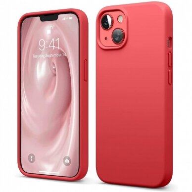 Dėklas Liquid Silicone 1.5mm Apple iPhone 13 mini raudonas