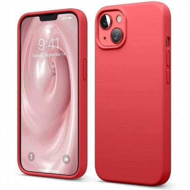 Dėklas Liquid Silicone 1.5mm Apple iPhone 15 raudonas