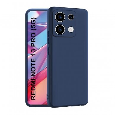 Dėklas Liquid Silicone 1.5mm Xiaomi Redmi Note 13 Pro 5G tamsiai mėlynas