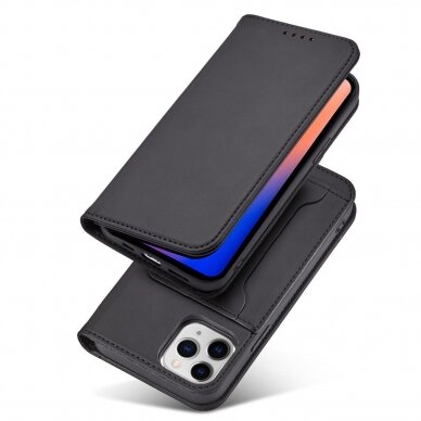 Dėklas Magnet Card Case for iPhone 12 Juodas 4