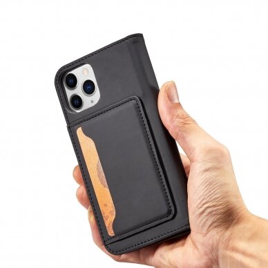 Dėklas Magnet Card Case for iPhone 12 Pro Juodas 11