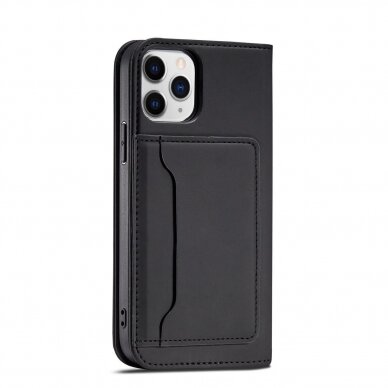 Dėklas Magnet Card Case for iPhone 12 Pro Juodas 9