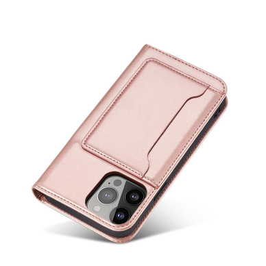 Dėklas Magnet Card Case for iPhone 13 Pro Rožinis 15