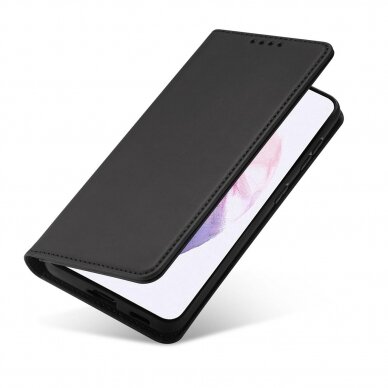 Dėklas Magnet Card Case for Samsung Galaxy S22 Plus Juodas 2