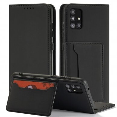 Dėklas Magnet Card Case for Xiaomi Redmi Note 11 Juodas 4