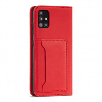 Dėklas Magnet Card Case Samsung Galaxy A12 5G Raudonas 10