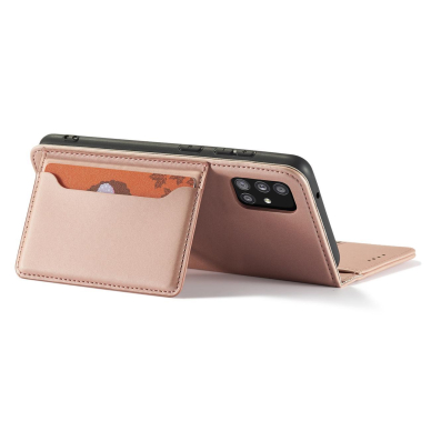 Dėklas Magnet Card Case Samsung Galaxy A12 5G Rožinis 18