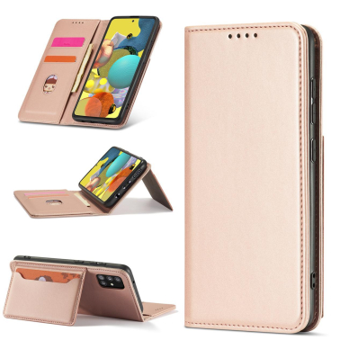 Dėklas Magnet Card Case Samsung Galaxy A12 5G Rožinis 7