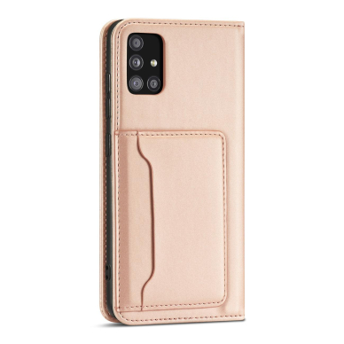 Dėklas Magnet Card Case Samsung Galaxy A12 5G Rožinis 19