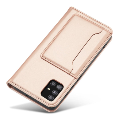 Dėklas Magnet Card Case Samsung Galaxy A12 5G Rožinis 15