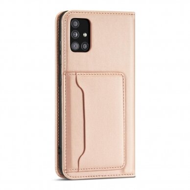 Dėklas Magnet Card Case Xiaomi Redmi Note 11 Pro Rožinis 16