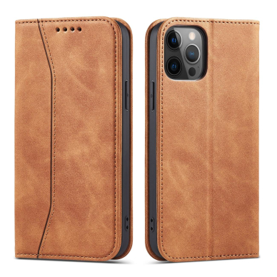 Dėklas Magnet Fancy Case for iPhone 12 Pro Rudas