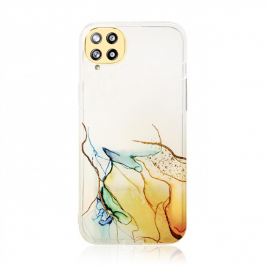 Dėklas Marble Case Samsung Galaxy A12 5G Oranžinis