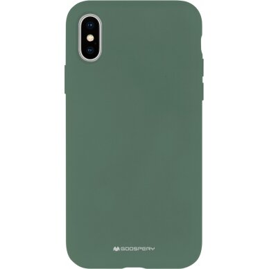 Dėklas Mercury Silicone Case Apple iPhone 13 mini tamsiai žalias  1