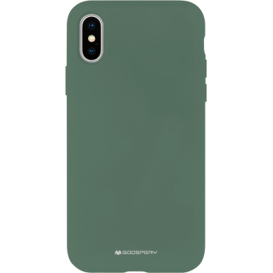 Dėklas Mercury Silicone Case Apple iPhone 13 Pro Max tamsiai žalias  1