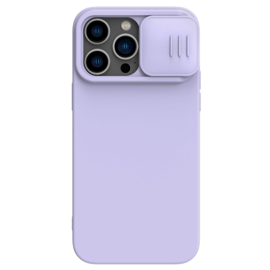 Dėklas Nillkin CamShield Silky Silicone Apple iPhone 15 Plus šviesiai violetinis